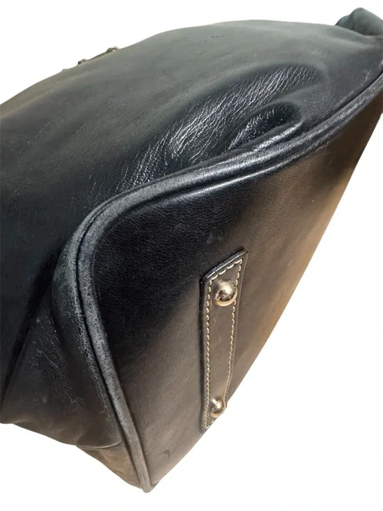 Dooney & Bourke Dark Brown Leather Shoulder Bag with Gold Accent - Picture 5 of 7